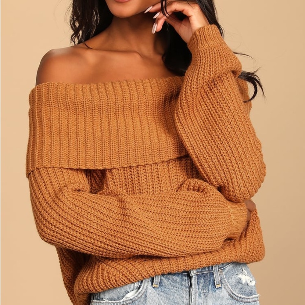 Lulus Off-Shoulder Knit Sweater